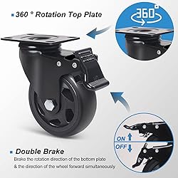 5 Inch Swivel Caster Wheels Set of 4, Heavy Duty