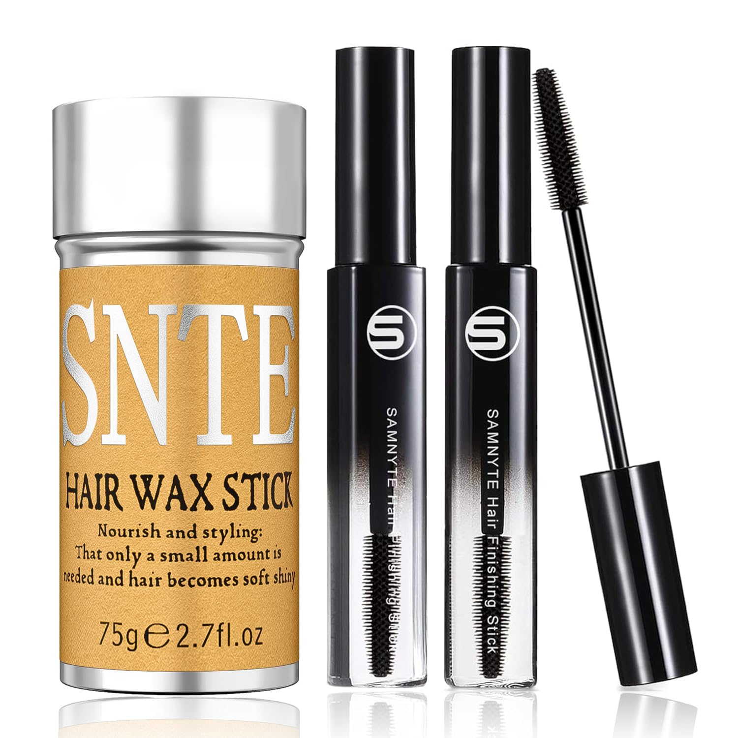 Samnyte Hair Wax Stick, Fly Away Hair Tamer Stick for Baby Hair, Hair Finishing Stick Works in 3 Seconds, Hair Wax Stick for Long-Lasting Fixed Hair Styling, Wax Stick for Hair Non-greasy