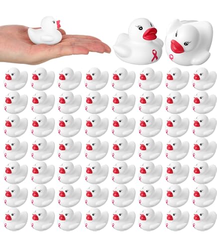 Red Ribbon Week Duck Classic Yellow Rubber Ducks 72 Pcs Breast Cancer Awareness Rubber Ducks ...