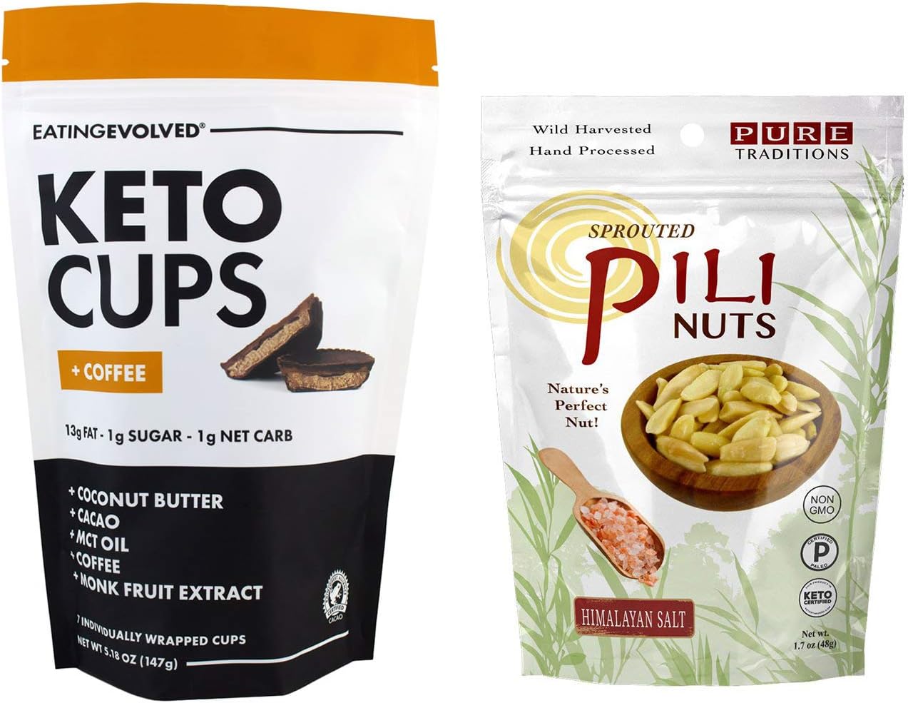 Coffee Keto Cups & Sprouted Pili Nuts (Himalayan Salt) Variety Pack