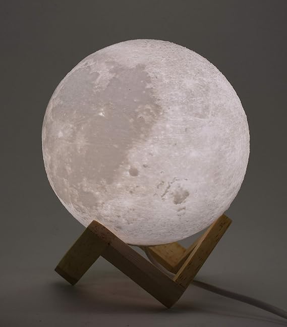 Knostic technologies Plastic Moon Lamp Triple Colour (14cm,Medium,White,Warm White,Hot Yellow)