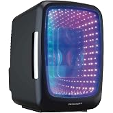 Frigidaire, Mini Fridge Cooler, Holds Up to 6 Cans, | Personal Fridge Cooler, LED Light Door, Perfect for Gaming, Home, Office, or Car, Includes AC and 12V Car Charger