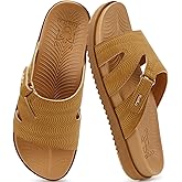 KuaiLu Womens Dressy Orthopedic Sandals Lightweight Cushion Foam Slides Sport Recovery Walking Slippers with Plantar Fasciitis Arch Support