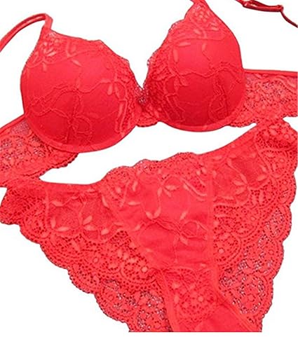 Hee Grand Damen Push-Up Spitze Dessous Set Buegel-BH & Slip Elegant BH