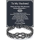 Richsteel Love Kont Bracelet Gift for Men Stainless Steel Infinity Bracelets Love Link Forever Promise Gifts for Father's Day Birthday Anniversary Christmas Valentines Wedding for Him