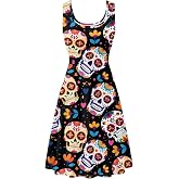 Cjfognsoa Sexy Sleeveless A-Line Dresses for Women Tank Top Dress with Pockets XS - 4XL