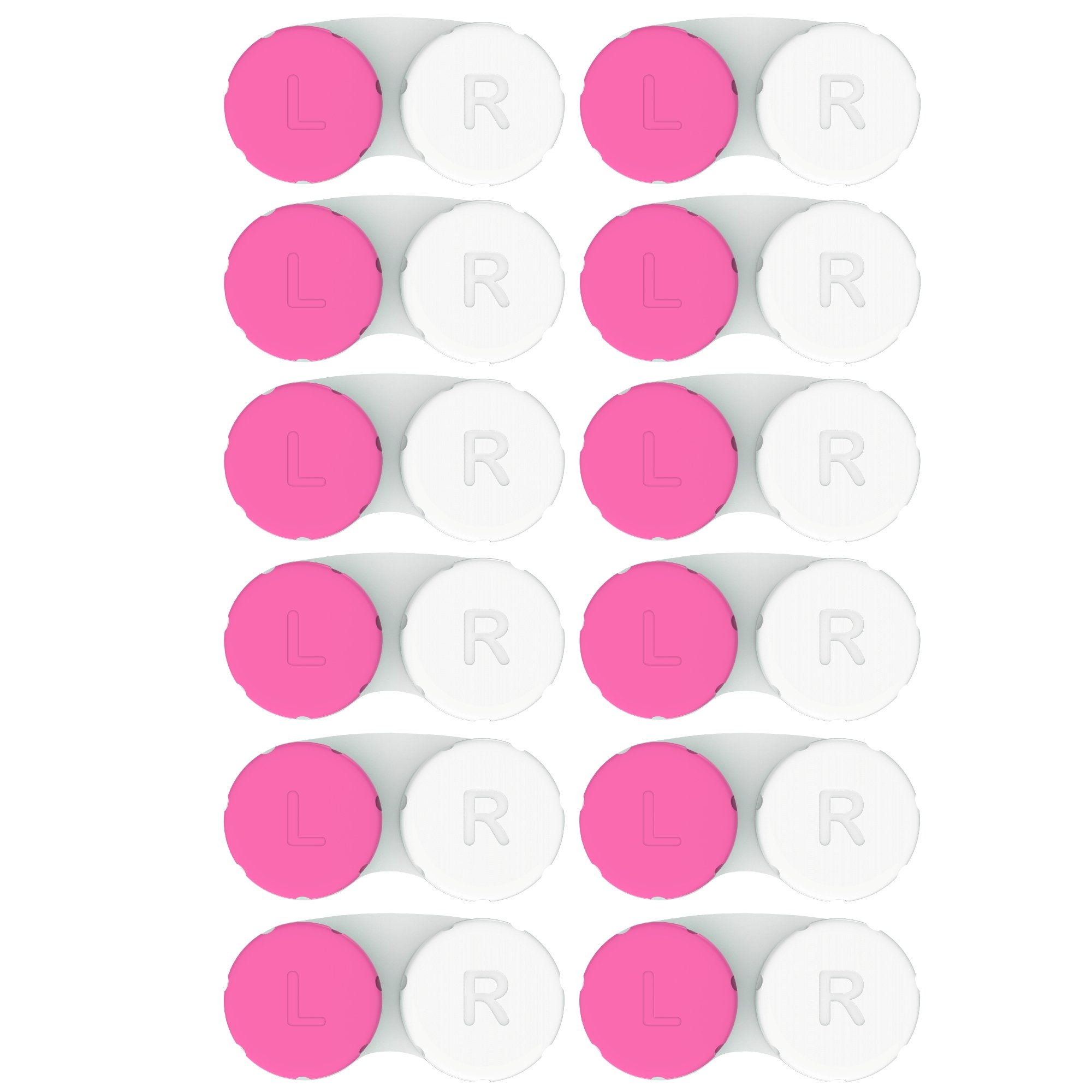 Axim USA Contact Lens Cases 12 Pack. One Year Supply. Protect Your Eyes by Changing Your Contact Lens Case Monthly. CE (Pink01)