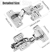 QINGHEC 4 Pcs Inset Soft Close Kitchen Cupboard Hinges 35mm view 5