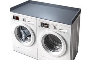 Gashell Washer Dryer Countertop, 27.5" x 54" Bamboo Washer and Dryer Countertop for Laundry Room Organization (Gray)