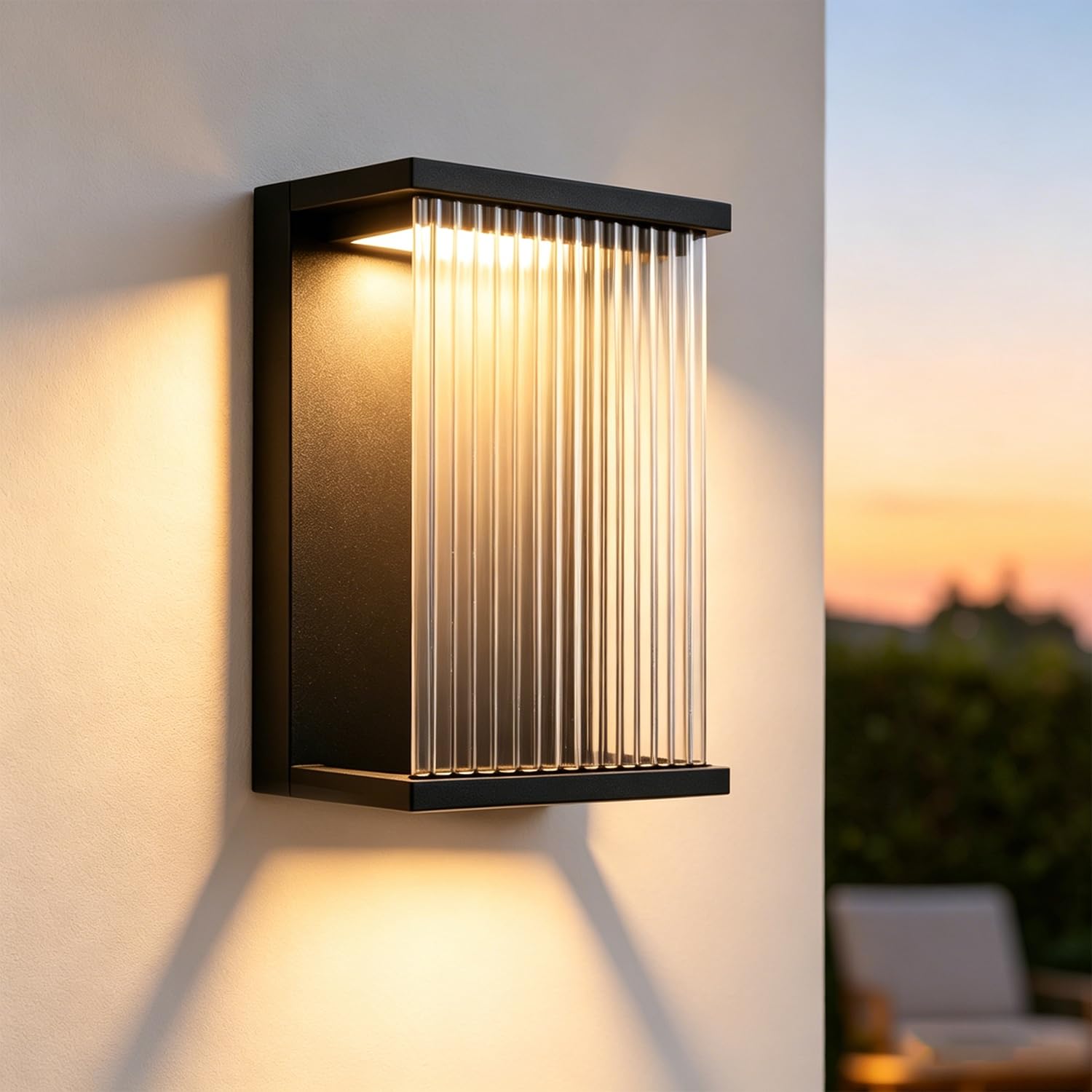 EBION LED Outdoor Wall Lights,9W 3000K Outside Wall Light Fixture IP54 Waterproof,Aluminum Outside Wall Lantern,Modern Indoor Outdoor Wall Sconce for for Front Door,Porch,Garden