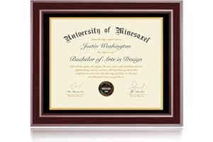 Minesaxel 16x20 Diploma Frames 14x17 with Black Mat, Fits Degree Certificate Document, 20 x 16 Cherry Red Frame with Tempered Glass Panel for Wall Mounting