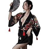 SINMIUANIME Women's Sexy Cosplay Japanese Kimono Traditional Style Yukata Printed Pajamas Costumes