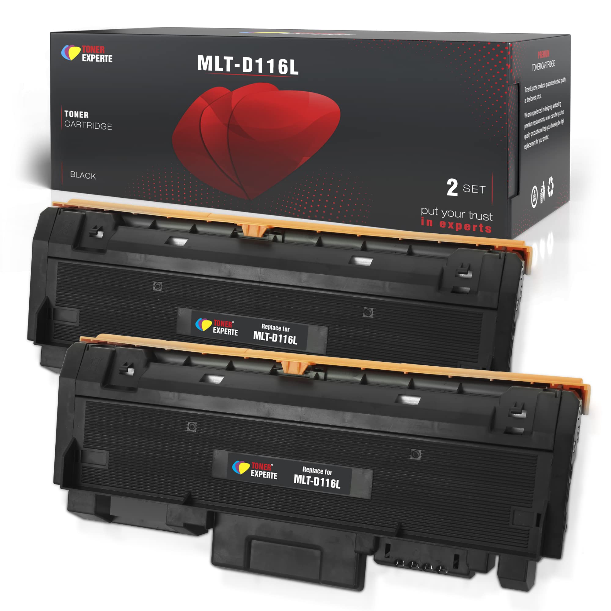TONER EXPERTE Compatible Samsung MLT-D116L MLT-D116S Black Toner Cartridge Replacement for D116L D116S for M2885FW M2875ND M2835DW M2825ND M2675FN Printer