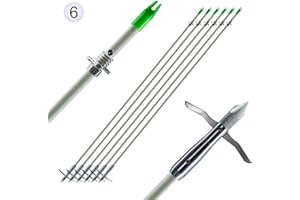 maifield Bowfishing Head Carbon/Glass-Fiber Arrow Shafts 2 Mechanical Barbs 2.5" Holding Area Archery Broadhead Fits 5/16" Fiberglass Arrow Shaft 3/6 PK