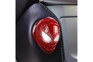MOTONG Metal Engine Ignition Case Cover, Anti Scratch GM Push Start Button Cover for Car Boat Motor (Spiderman Red)