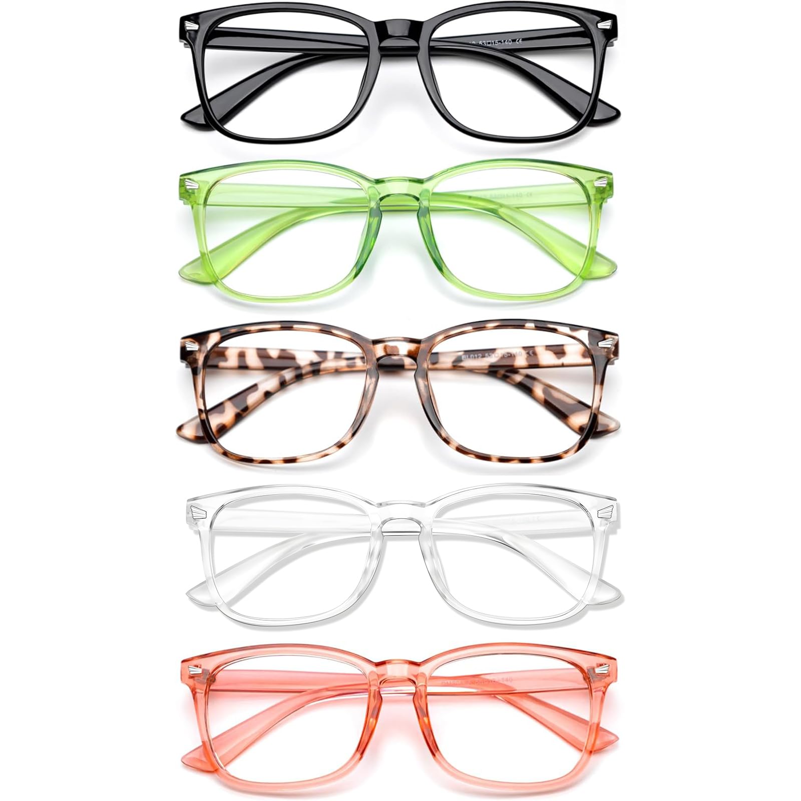 Photo 1 of WINTOO Blue Light Glasses for Woman Men | 99% Blue Light Blocking Glasses for Computer Gaming TV Phone Screen Square Frame | Anti Eyestrain & UV Glare Protection - 5 Pair