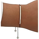 Handmade 925 Sterling Silver Minimalist Horizontal Bar Charm Bracelet for Women, Adjustable Kindred Cord, Black String, Elegant Gift