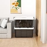 Cetomo 35L-3 Storage Boxes with Lids Stackable Nestable Clear Black view 6
