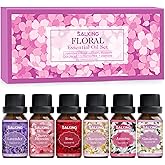 SALKING Floral Essential Oils Set, Premium Pure and Natural Essential Oils, Fragrance Oil Scented Oils for Oil Diffusers 6 x 10 ML - Lavender, Rose, Jasmine, Cherry Blossom, Gardenia, Chamomile