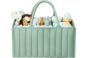 Baby Diaper Caddy Organizer - Stylish Nursery Storage Basket - Gift for Baby Shower, Newborn Essentials - Diaper Station Orga