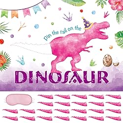 WERNNSAI Pin The Tail on The Dinosaur Game - Girl