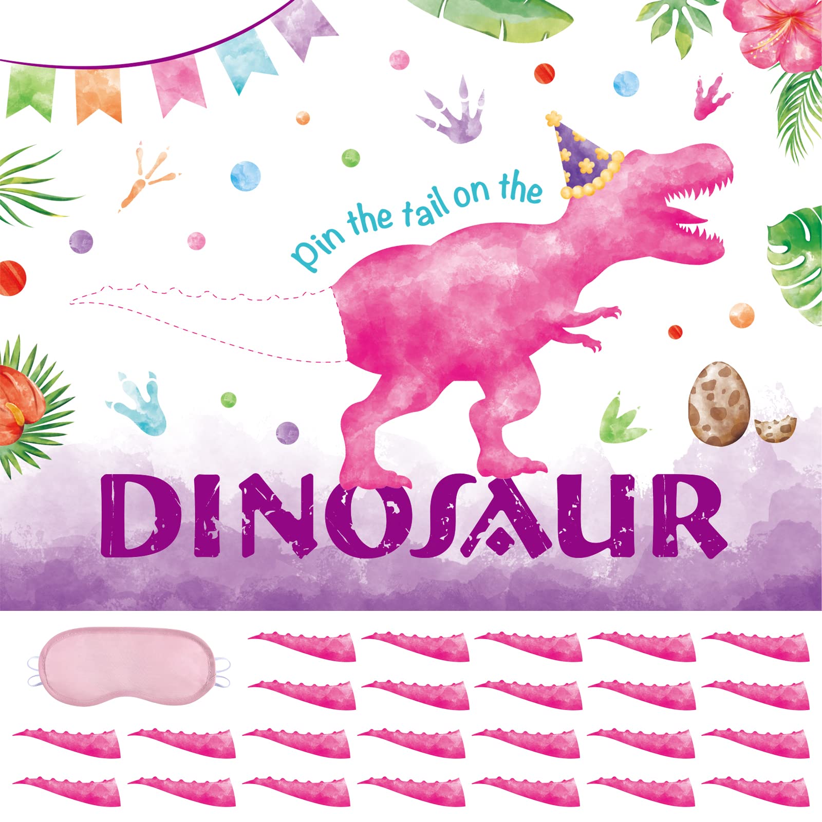 WERNNSAI Pin The Tail on The Dinosaur Game - Girl