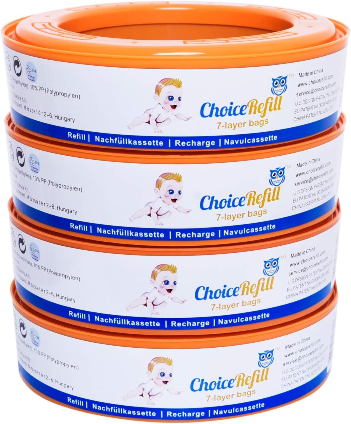ChoiceRefill for Angelcare Nappy Pails System (4-Pack)