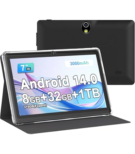 Amazon.com : Android 14 Tablet 7 inch Tablets with Case, 8GB RAM