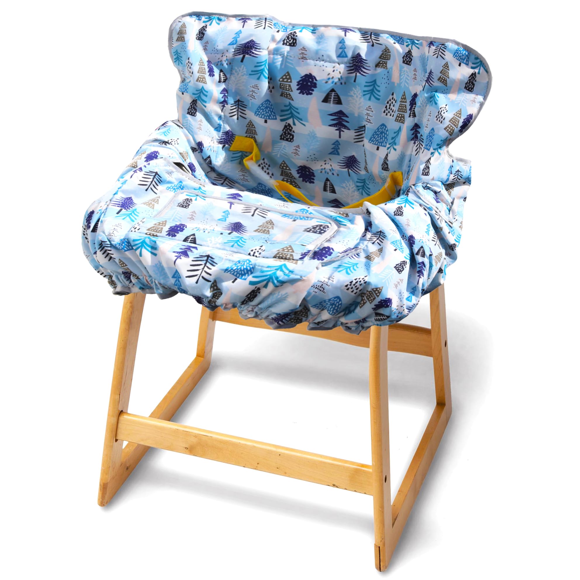 XiOiOiX 2 in 1 Shopping Cart Cover&High Chair Cover for Restaurant Seat, Grocery Cart Cover for Baby Infant Toddler Girl/Boy Reversible, Machine Washable (Blue)