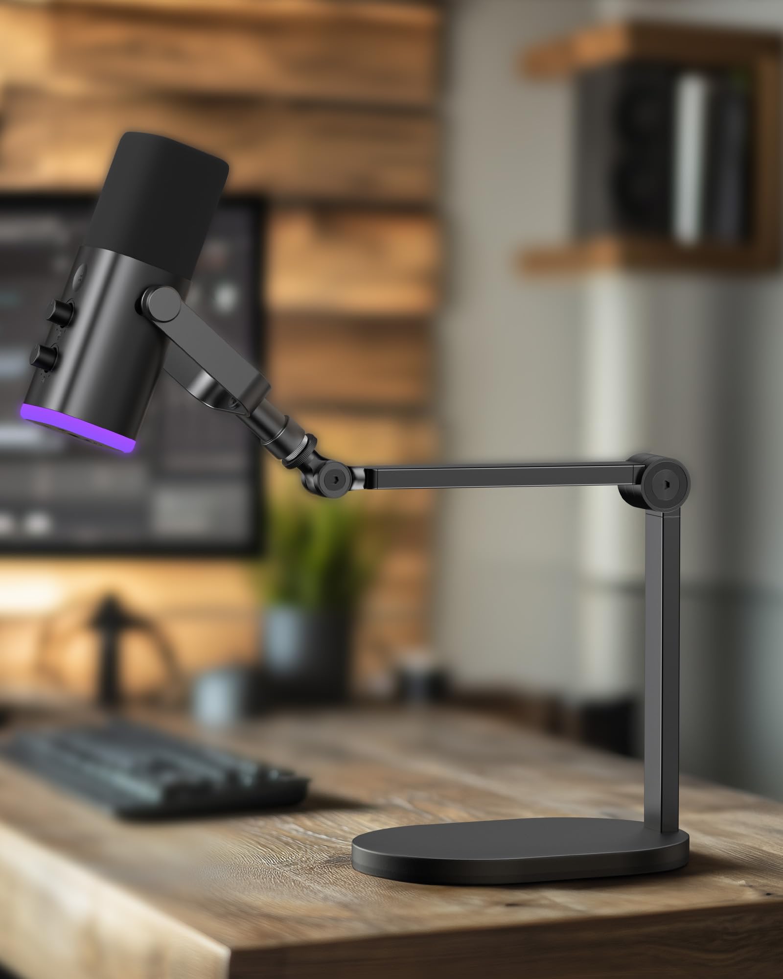 InnoGear Studio Mic Stand, Max Load 2.64 lb Microphone Arm Desk Mount Desktop Microphone Stand for Fifine AM8 K669B Blue Yeti HyperX QuadCast SoloCast AT2020, Webcams Cameras