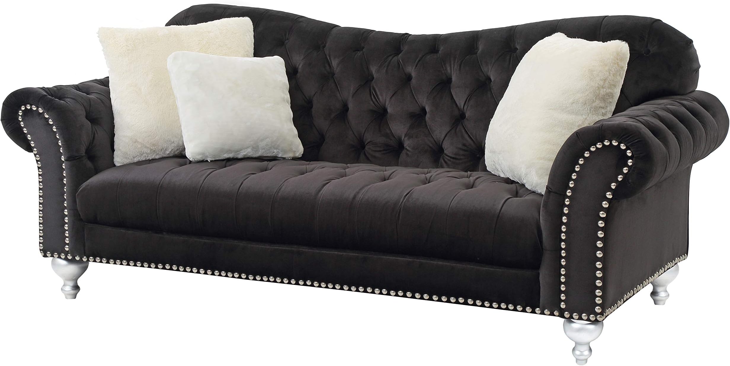 Glory Furniture Woodbridge Sofa, Black. Living Room Furniture, 38" H x 89" W x 38" D