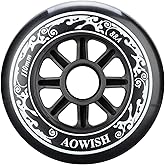 AOWISH 110mm Speed Inline Skate Wheels, 88A, Set of 3 | 110 mm Roller Blade Skate Wheel Outdoor Speed Skating Shoes Replacement Wheels, SHR PU, Black Color