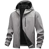HOTSUIT Mens Softshell Jacket with Hood Water-Resistant Fleece Lined Jacket Men Lightweight Winter Coats for Hiking