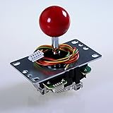 Sanwa JLF-TP-8YT-SK OEM Red Ball Top Handle Arcade Joystick 4 & 8 Way Adjustable (Mad Catz SF4 Tournament Joystick Compatible)