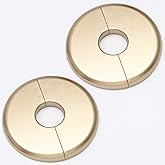 Seimneire 2 Pcs Gold 0.87 inch / 22mm Split Escutcheon Plate, Plastic Pipe Cover Tube Cover Water Pipe Cover, Drain Line Cove