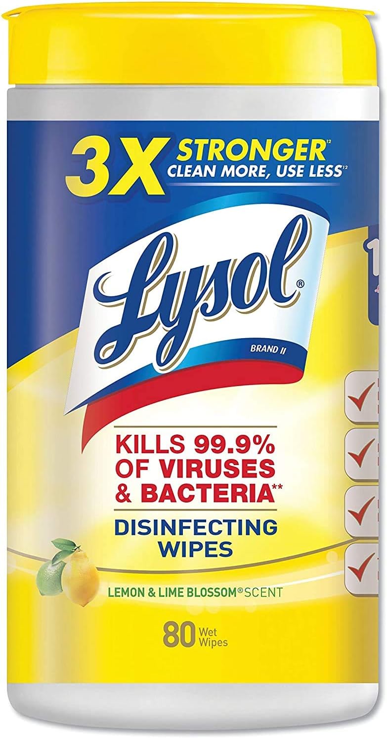 LYSOL Brand Lemon & Lime Blossom Disinfecting Wet Wipes RAC77182EA: Kitchen & Dining