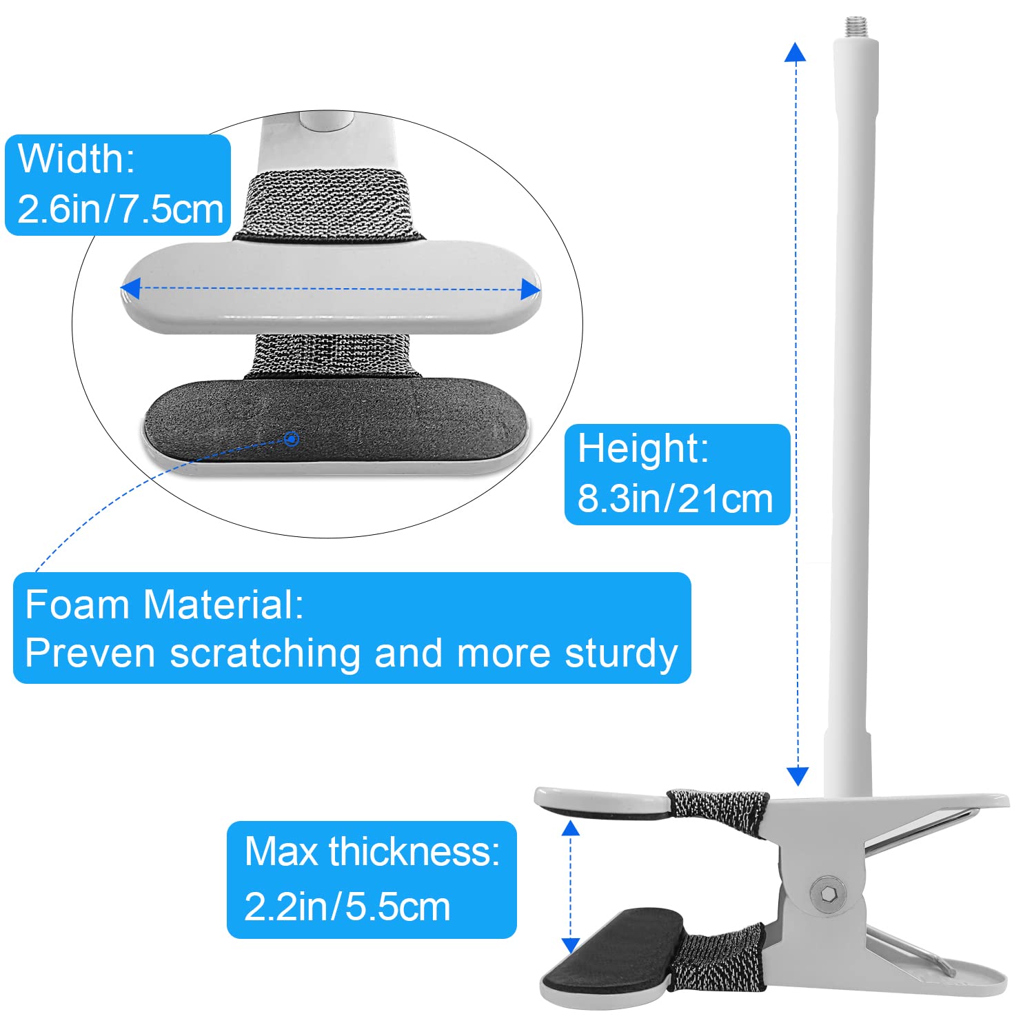 AOZTSUN 2Pack Flexible Clamp Mount Compatible with Arlo Cam, Arlo Pro/Pro 3/Ultra/Ultra 2, & Others - Flexible Gooseneck Mounting Bracket - No Tools or Wall Damage Required (White)
