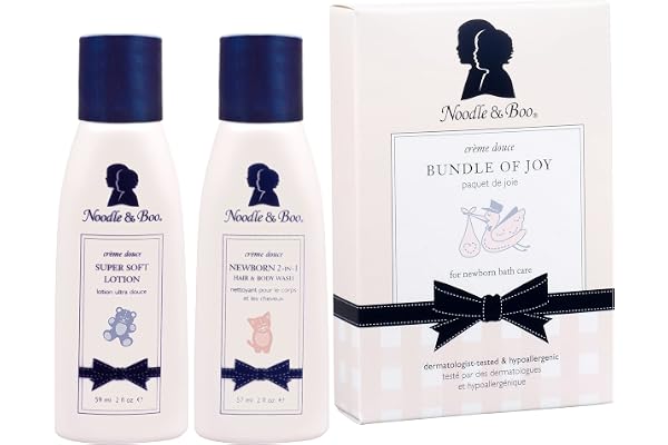 Noodle & Boo O Bundle of Joy Set: Newborn 2-In-1 Hair and Body Wash 59ml/2 Oz + super Soft Lotion 59ml/2 Oz, 1 Count