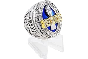 noblehead 2023 Fantasy Football Championship Ring | Heavy FFL Champion Ring | Gold Silver Tone Plated Award Trophy for Fantasy Football League Winner