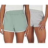 90 Degree By Reflex Ultra Soft Tulip Hem Short 2 Pack Lounge Relaxed Fit Active Pocket Shorts for Women