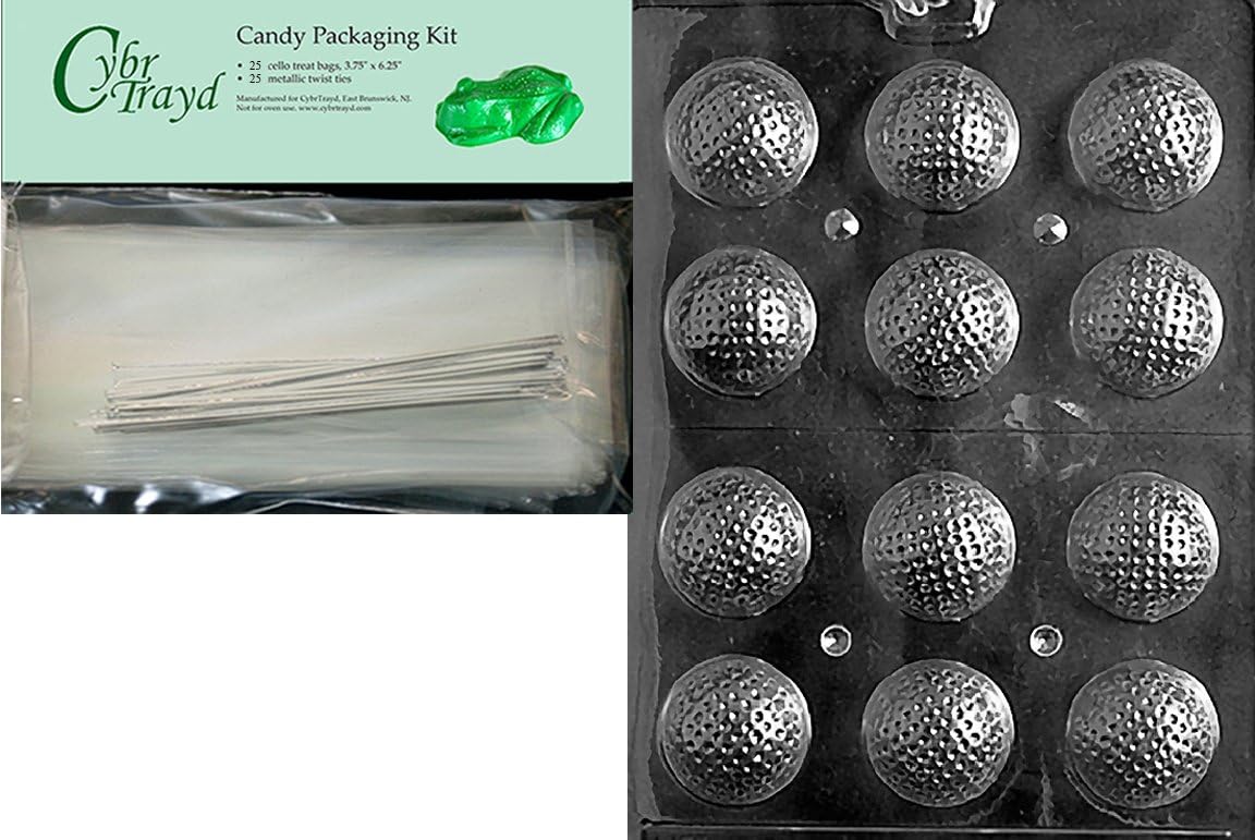 Cybrtrayd Mdk25SS051 Golf Balls 3D Sports Chocolate Candy