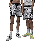 Jordan Sport Men's Dri-FIT Printed Diamond Shorts (White/Black/Black, FV8614-100) Size Large