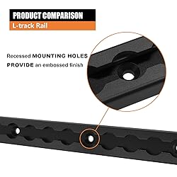 SALUINOKI 48" L-Track Rail Black 4 Pack, 4ft