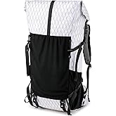 Hiking Backpack,40L Extra Large Capacity Hiking Bag,Internal Frame Camping Backpack,Upgraded X-PAC Lightweight Sport Daypack Travel Backpacks Fit For Mountain Climbing Camping (White)
