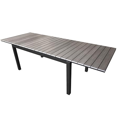 Multistore 2002 Wohaga® Ausziehtisch Gartentisch 200/250/300x95cm, Aluminium, Polywood, Terrassentisch Gartenmöbel Terrassenm