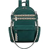 FADEON Small Backpack Purse for Women Designer PU Leather Roomly Mini Backpacks Multi Pocket Fashion Shoulder Backpack