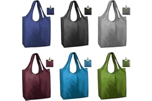 BeeGreen Black BlueNavy Green Gray Burgundy Reusable Grocery Bags 6 Pack Bulk Reusable Shopping Tote Bags with Handles Extra 