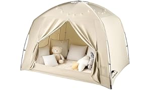 Bed Tents for Kids and Adult, Portable 100% Breathable and 93% Blackout Dream Tent, 3 Doors Big Privacy Space Sleeping Canopy