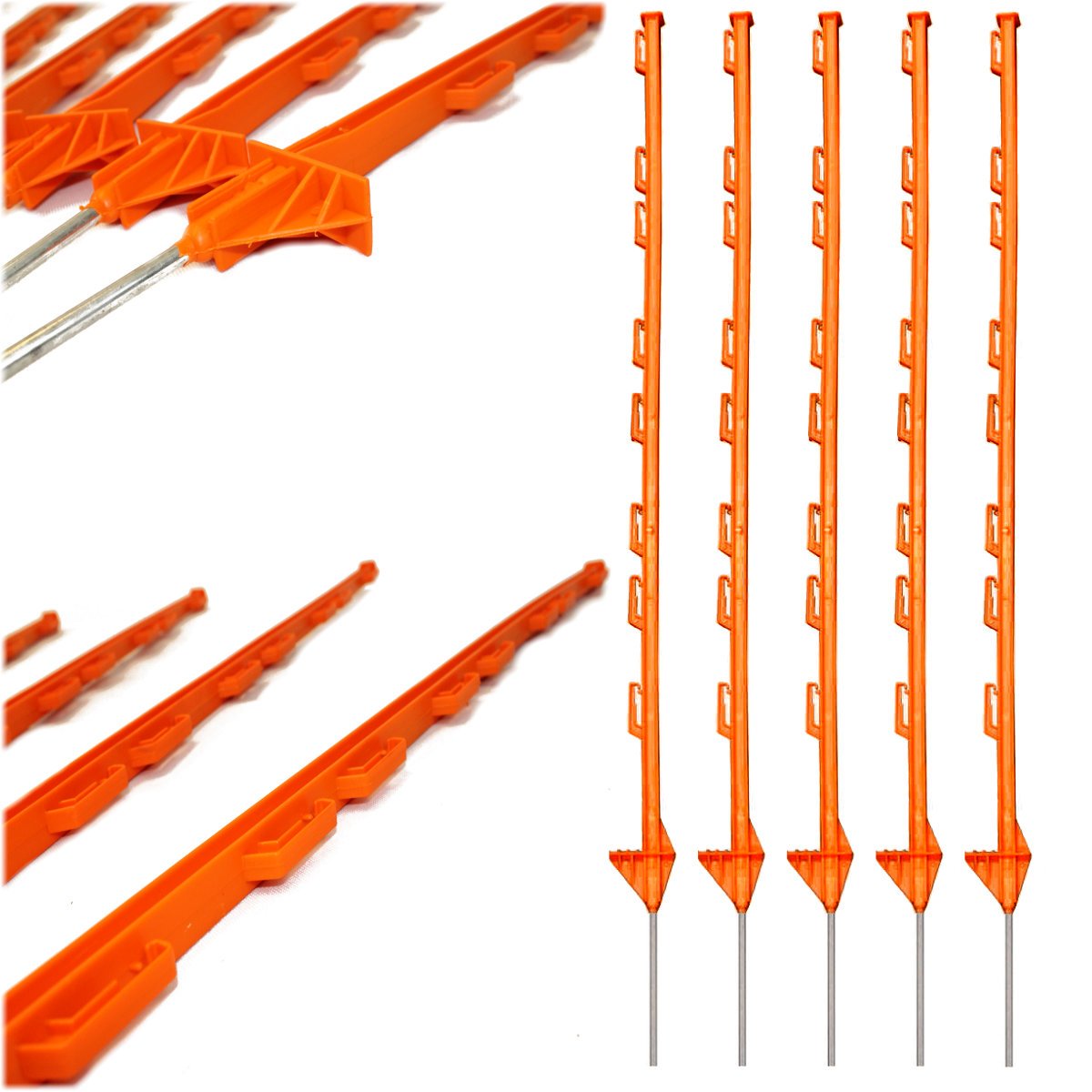 True Products ORANGE PLASTIC FENCING PINS 1m high for Temporary Fencing
