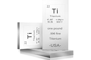 Landhoow Metal Bar 1lb Laser Engraved. 999 Pure Bullion Bar Paper Weights for Office Metal Paperweight with Chemistry Element